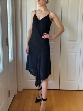 Lori M Collection Black Bias Cut Dress 20’s Silhouette